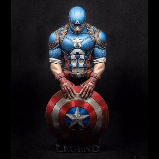 1/6 BUST 260mm 3D Print Superhero Model Kit Captain America Unpainted