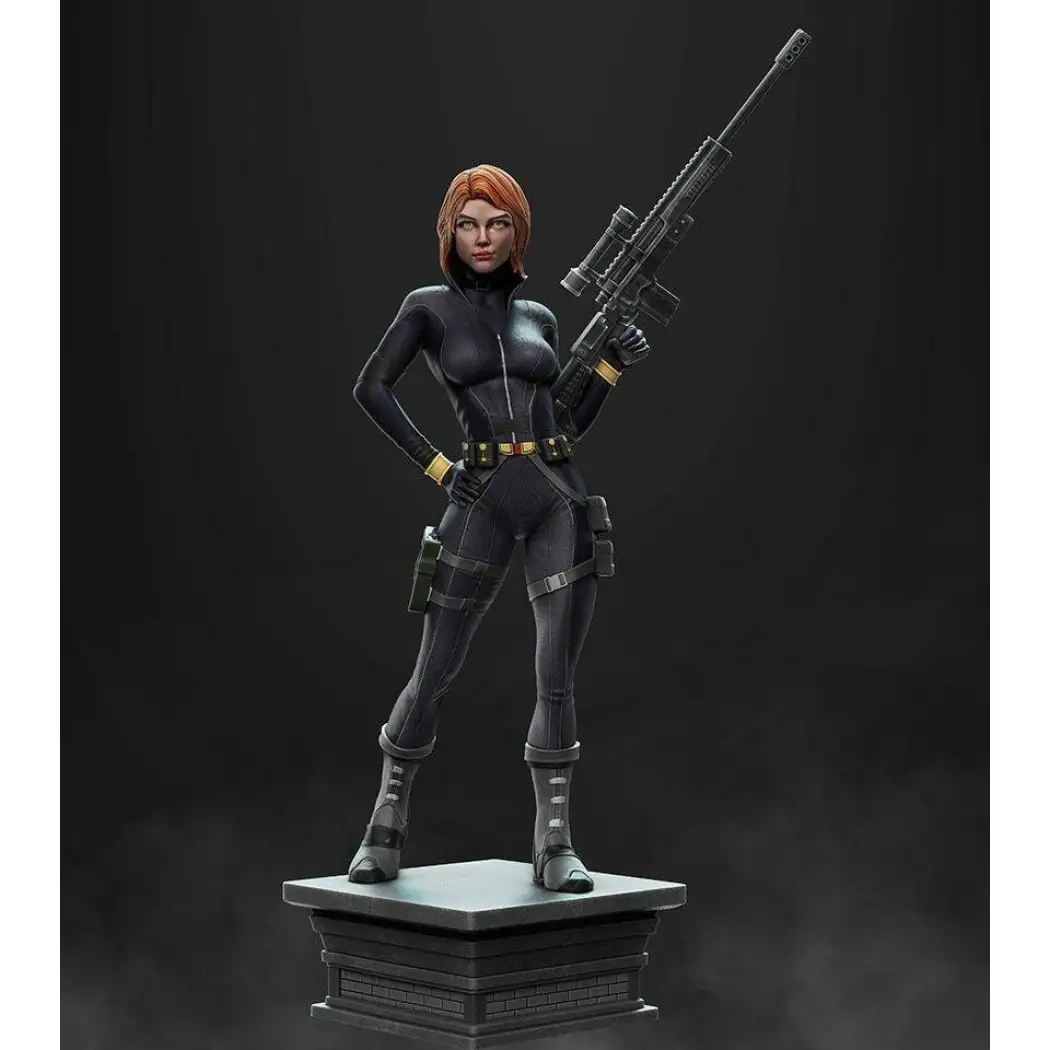 1/18 100mm 3D Print Superhero Model Kit Black Widow Beautiful Girl Unpainted - Model-Fan-Store