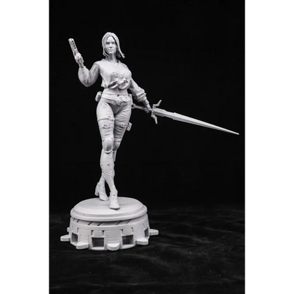 1/18 100mm 3D Print Cyberpunk Model Kit Beautiful Girl Shooter Unpainted - Model-Fan-Store