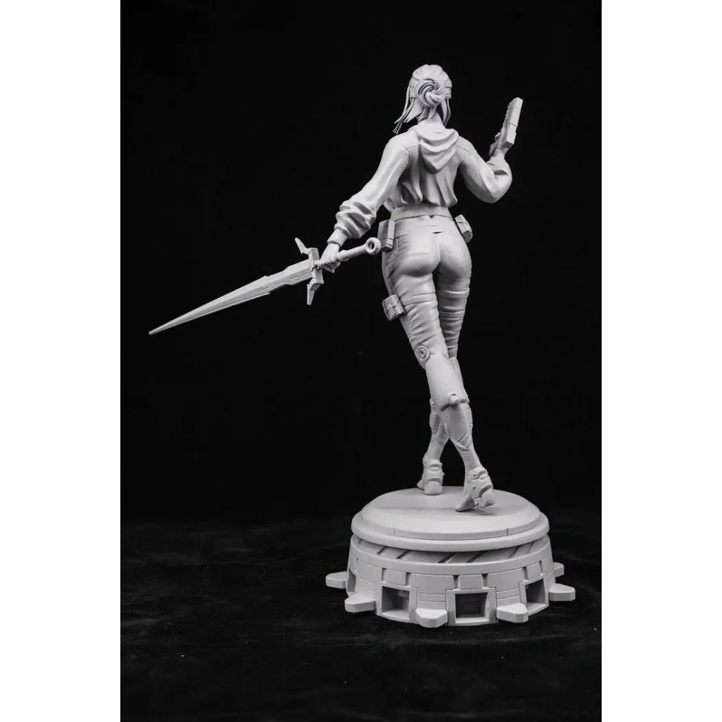 1/18 100mm 3D Print Cyberpunk Model Kit Beautiful Girl Shooter Unpainted - Model-Fan-Store