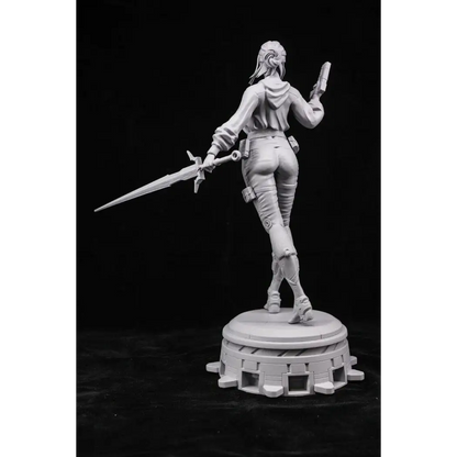 1/18 100mm 3D Print Cyberpunk Model Kit Beautiful Girl Shooter Unpainted - Model-Fan-Store