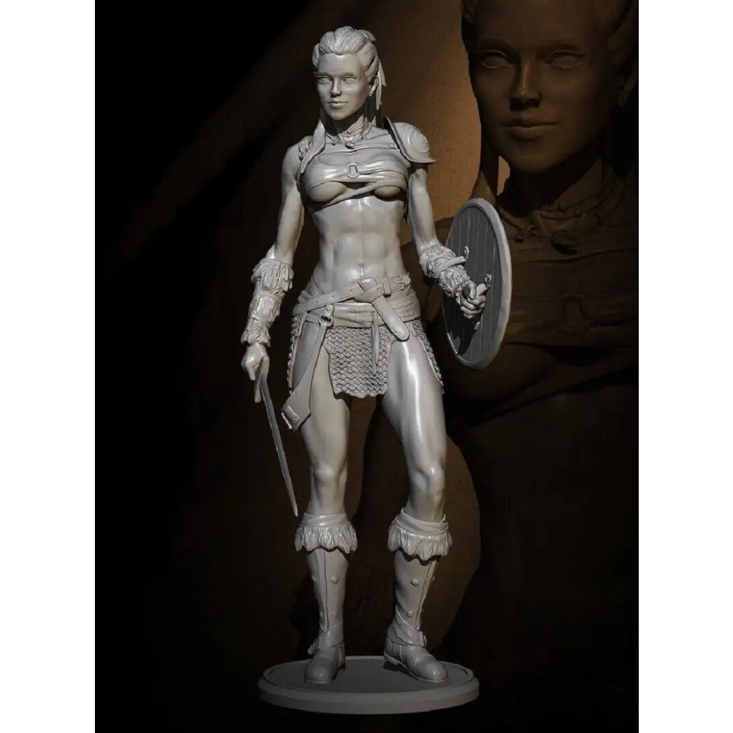 1/18 100mm 3D Print Model Kit Beautiful Girl Barbarian Nord Warrior Viking Unpainted - Model-Fan-Store