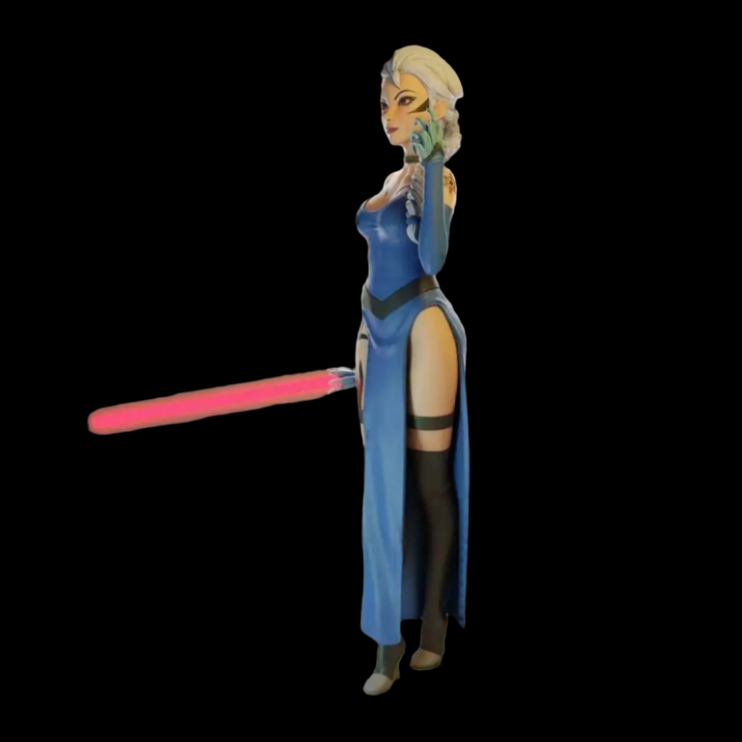 1/18 100mm 3D Print Model Kit Beautiful Girl Elsa Darth Fantasy Unpainted