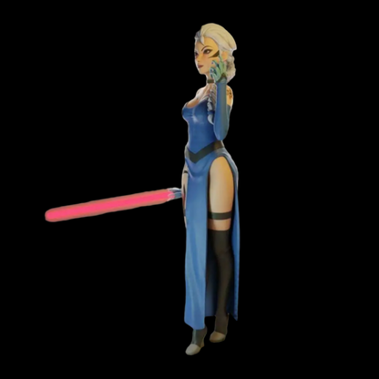 1/18 100mm 3D Print Model Kit Beautiful Girl Elsa Darth Fantasy Unpainted