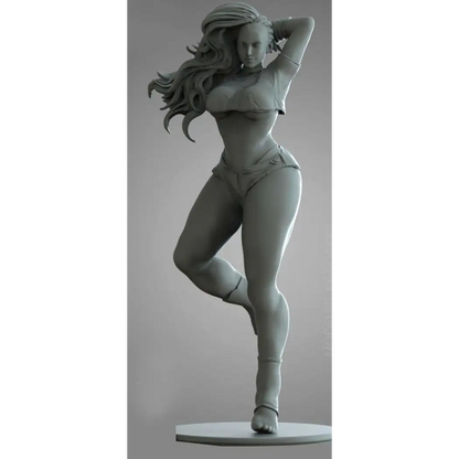 1/18 100mm 3D Print Model Kit Beautiful Girl Football Fan Neymar Unpainted - Model-Fan-Store