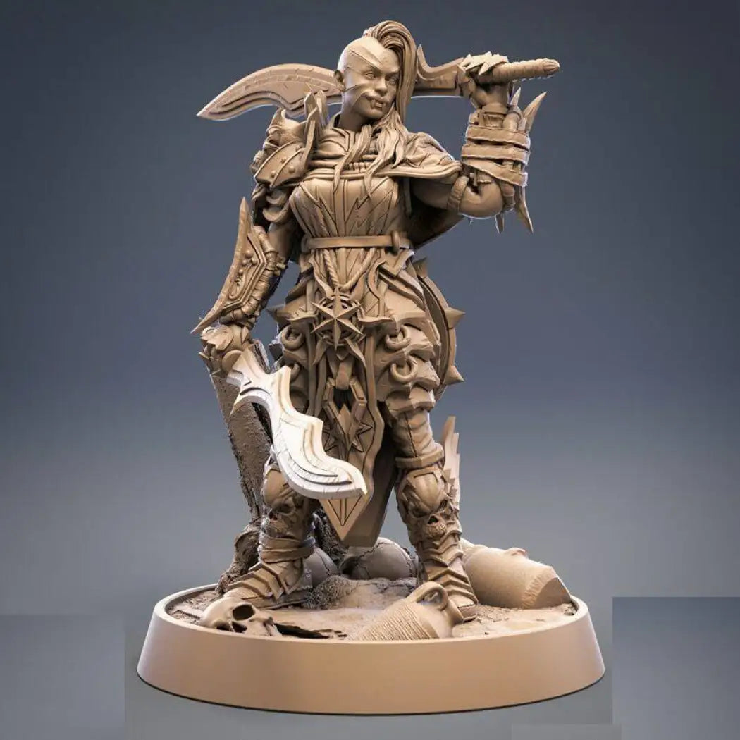 1/18 100mm 3D Print Model Kit Beautiful Girl Warrior Barbarian Unpainted - Model-Fan-Store