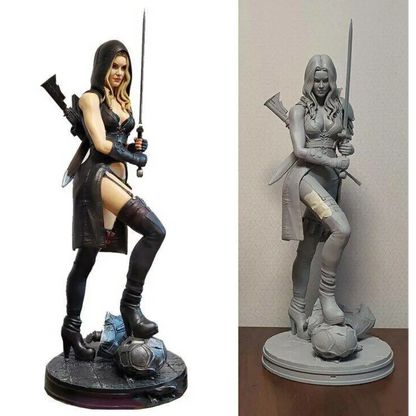 1/18 100mm 3D Print Model Kit Beautiful Girl Warrior Shooter Fantasy Unpainted - Model-Fan-Store