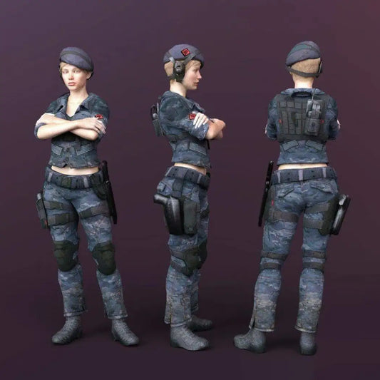 1/18 100mm 3D Print Model Kit Beautiful Girl Woman Soldier Unpainted - Model-Fan-Store