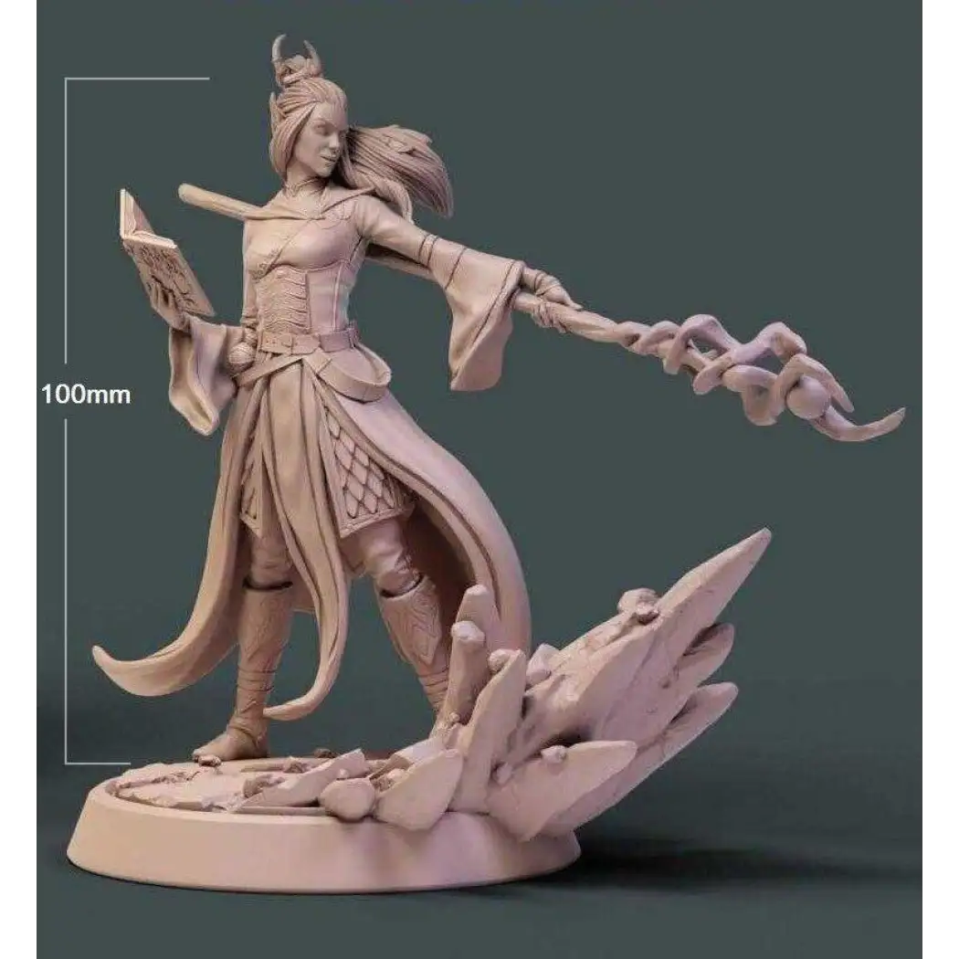 1/18 100mm 3D Print Model Kit Beautiful Girl Woman Sorceress Mage Druid Unpainted - Model-Fan-Store