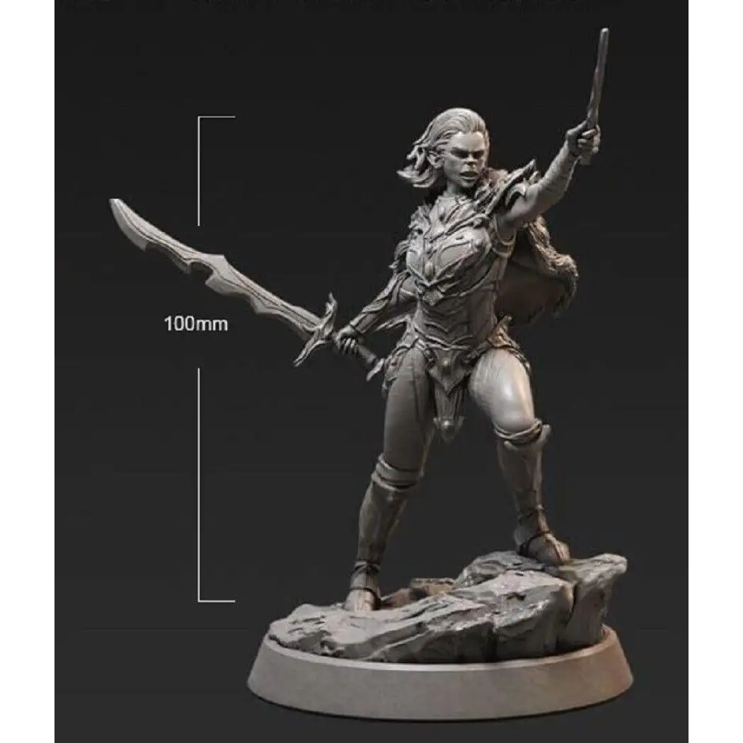 1/18 100mm 3D Print Model Kit Beautiful Girl Woman Warrior Orc Unpainted - Model-Fan-Store
