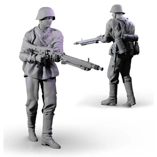 1/18 100mm 3D Print Model Kit German Soldier Machine Gunner WW2 Unpainted - Model-Fan-Store