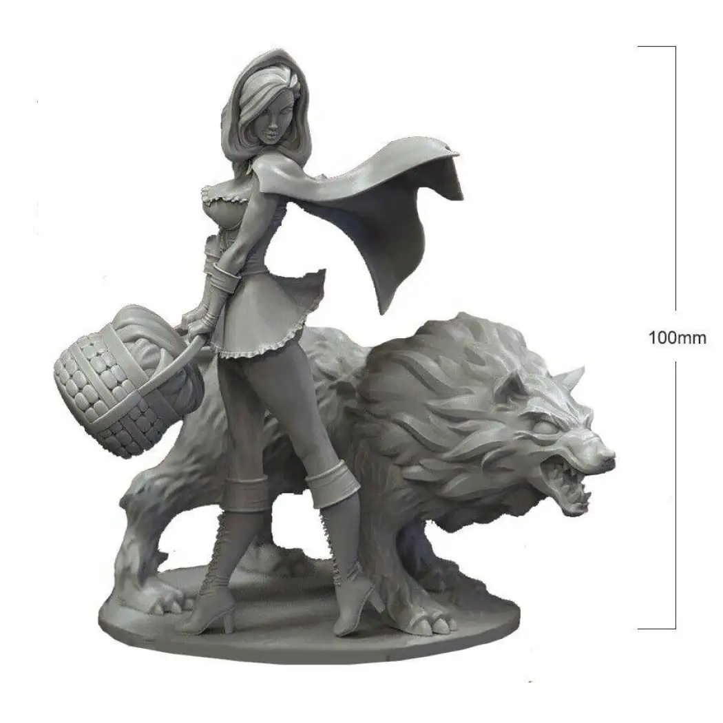 1/18 100mm 3D Print Model Kit Girl Little Red Riding Hood Unpainted - Model-Fan-Store