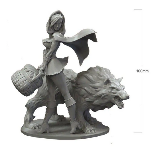 1/18 100mm 3D Print Model Kit Girl Little Red Riding Hood Unpainted - Model-Fan-Store