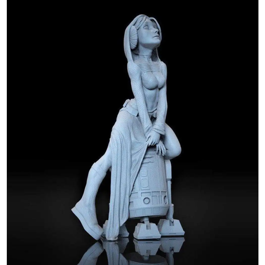 1/18 100mm 3D Print Model Kit Girl Star Wars Princess R2-D2 Unpainted - Model-Fan-Store