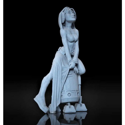 1/18 100mm 3D Print Model Kit Girl Star Wars Princess R2-D2 Unpainted - Model-Fan-Store