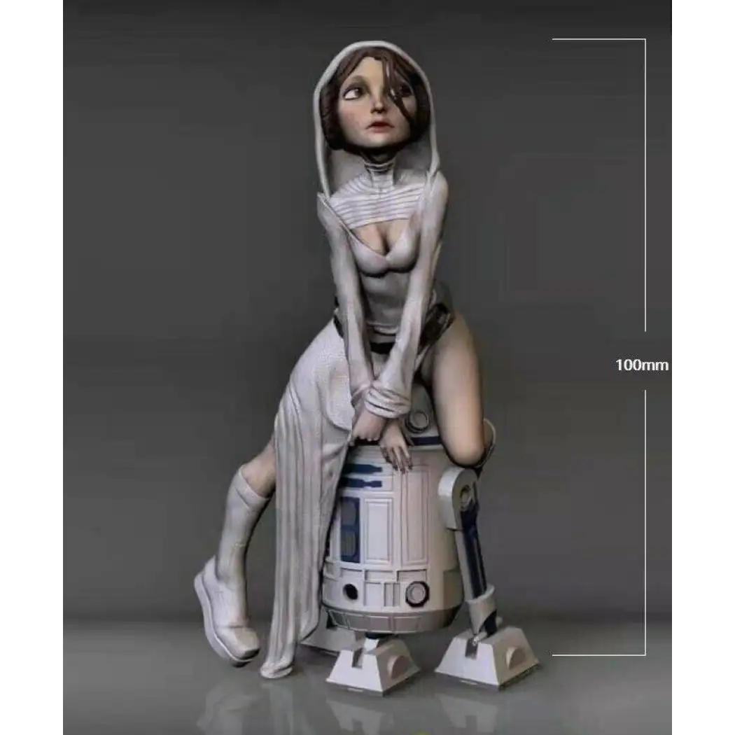 1/18 100mm 3D Print Model Kit Girl Star Wars Princess R2-D2 Unpainted - Model-Fan-Store