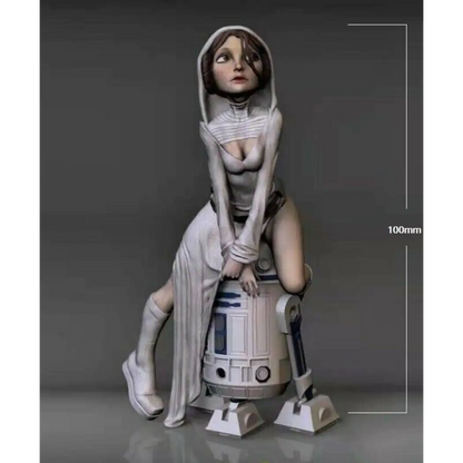 1/18 100mm 3D Print Model Kit Girl Star Wars Princess R2-D2 Unpainted - Model-Fan-Store