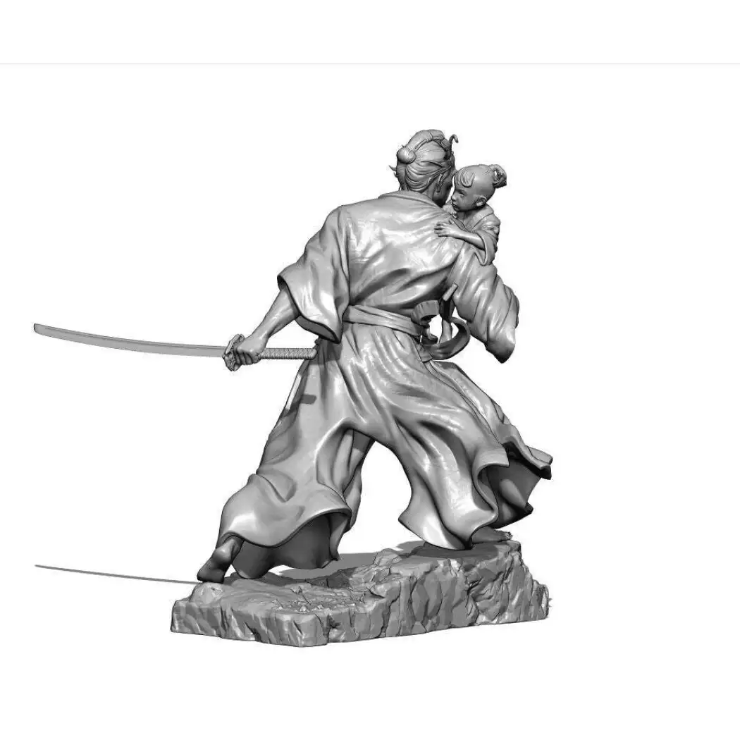 1/18 100mm 3D Print Model Kit Japanese Samurai and Baby Unpainted - Model-Fan-Store