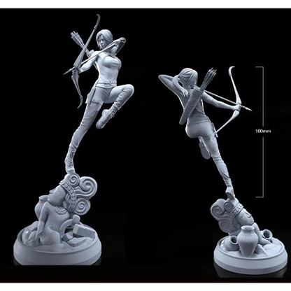 1/18 100mm 3D Print Model Kit Modern Beautiful Girl Lara Warrior Unpainted - Model-Fan-Store