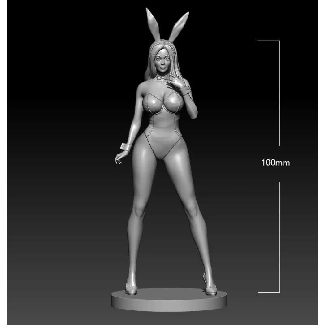 1/18 100mm 3D Print Model Kit Modern Beautiful Girl Rabbit Unpainted - Model-Fan-Store