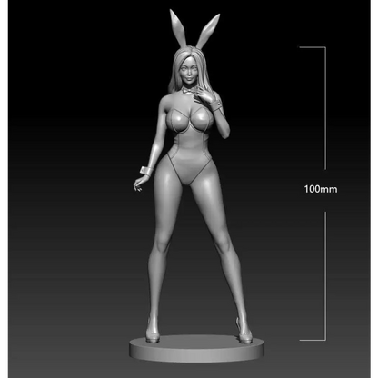 1/18 100mm 3D Print Model Kit Modern Beautiful Girl Rabbit Unpainted - Model-Fan-Store