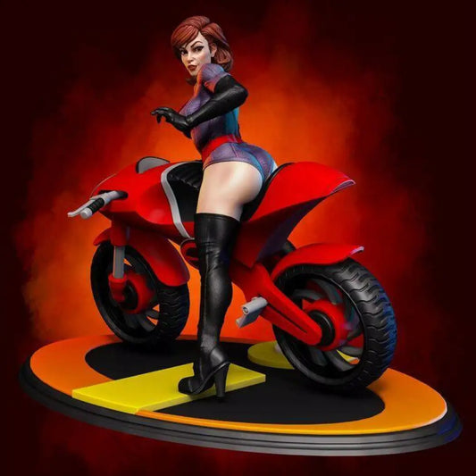 1/18 100mm 3D Print Model Kit Modern Beautiful Girl with Moto Speed Unpainted - Model-Fan-Store