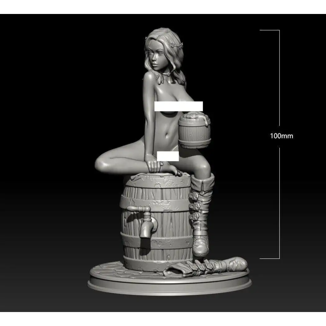 1/18 100mm 3D Print Model Kit Modern Nudes Beautiful Girl Barman Fantasy Unpainted - Model-Fan-Store