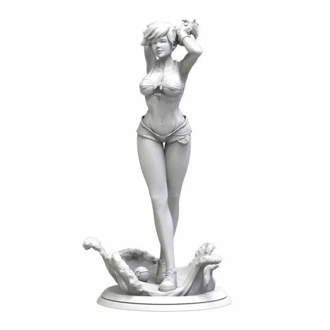 1/18 100mm 3D Print Model Kit Modern Nudes Beautiful Girl Pokemon Ball Unpainted - Model-Fan-Store