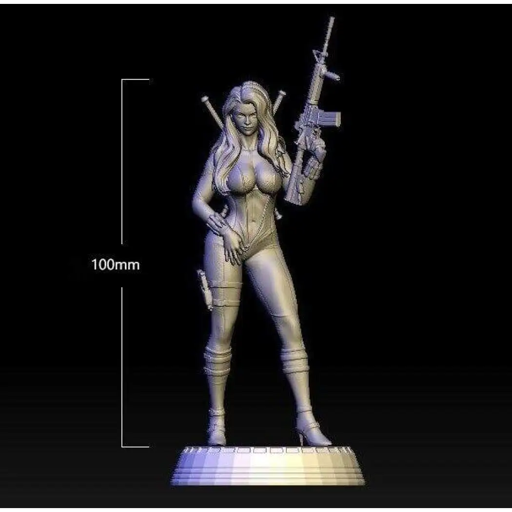 1/18 100mm 3D Print Model Kit Modern Shooter Beautiful Girl Woman Unpainted - Model-Fan-Store