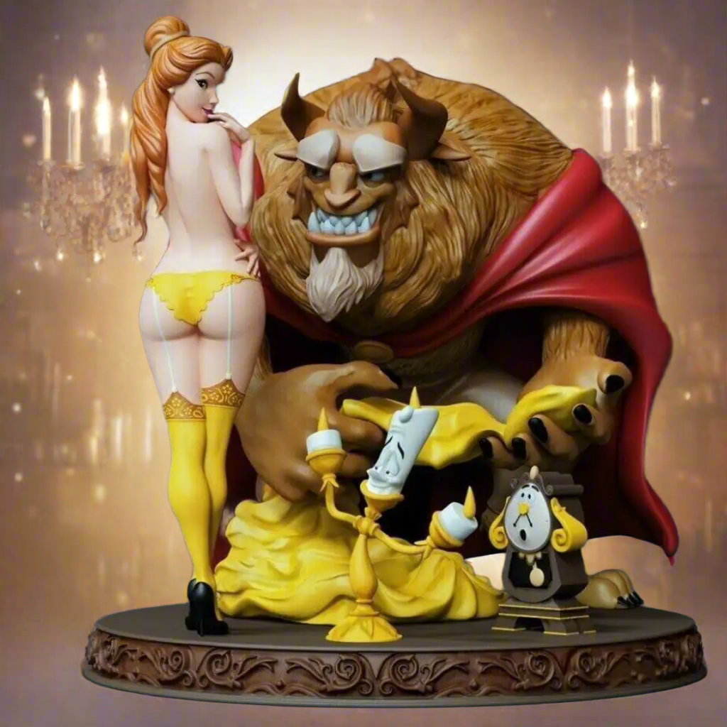 1/35 - 1/12 3D Print Model Kit Nudes Beautiful Girl Beauty and the Beast Unpainted