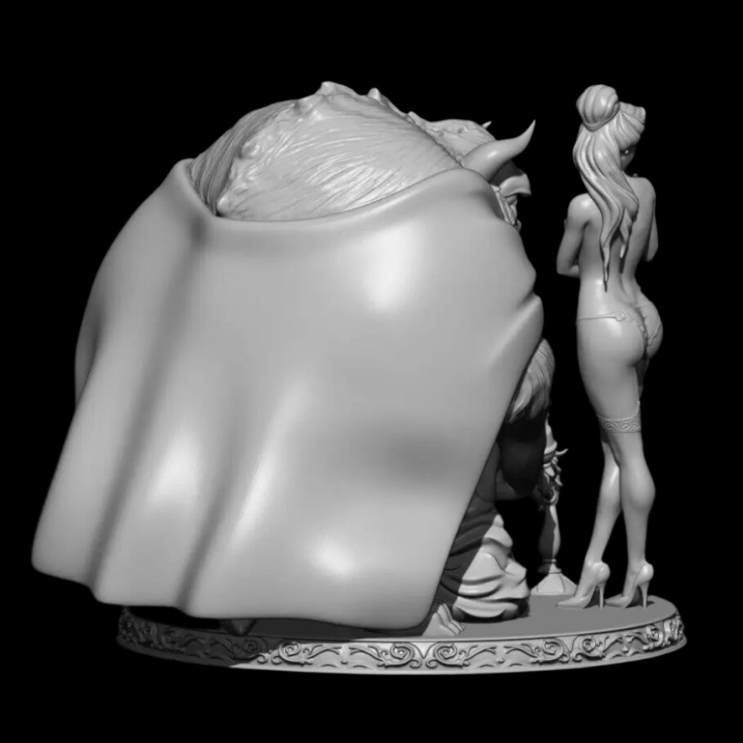 1/18 100mm 3D Print Model Kit Nudes Beautiful Girl Beauty and the Beast Unpainted - Model-Fan-Store