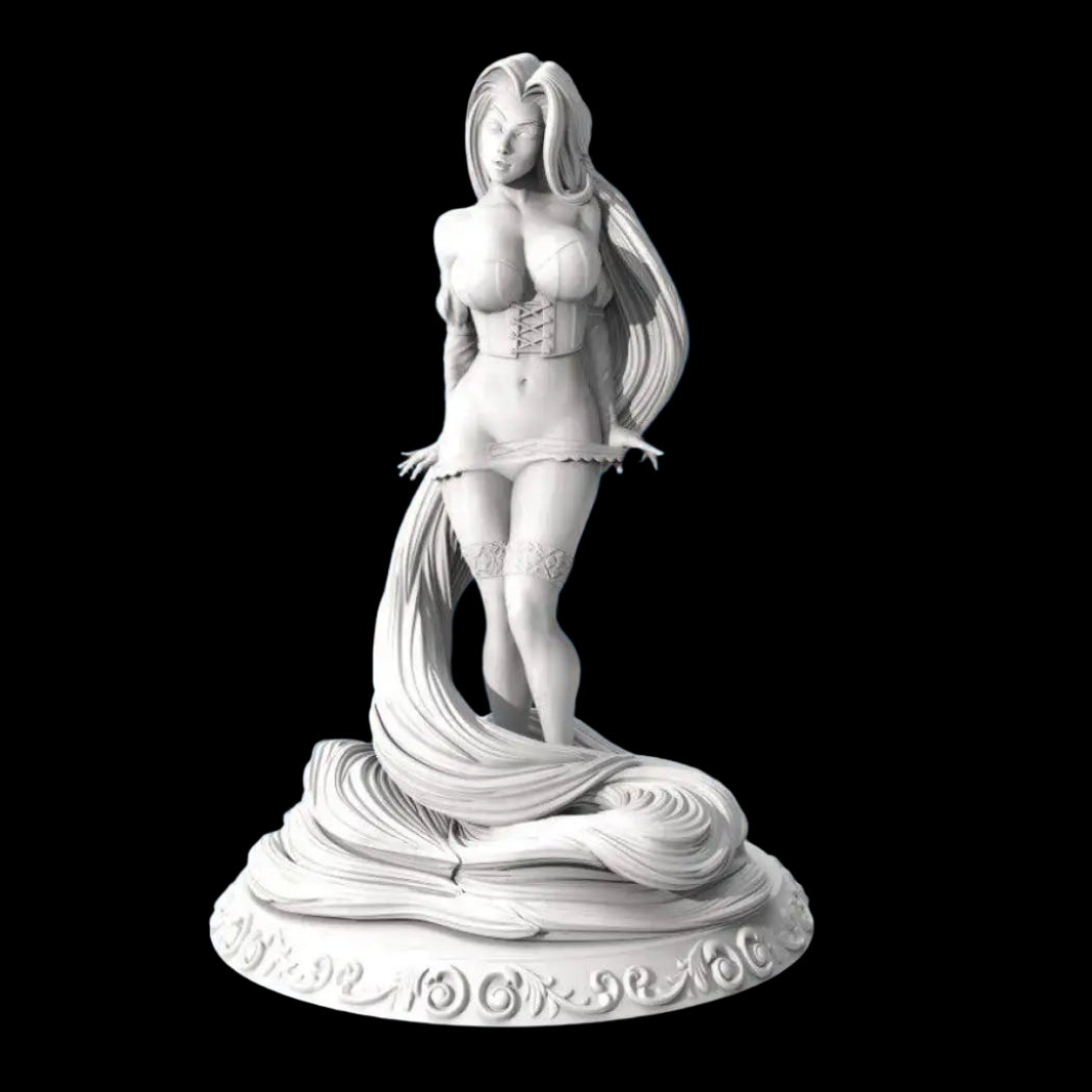 1/18 100mm 3D Print Model Kit Nudes Beautiful Girl Woman Rapunzel Unpainted - Model-Fan-Store
