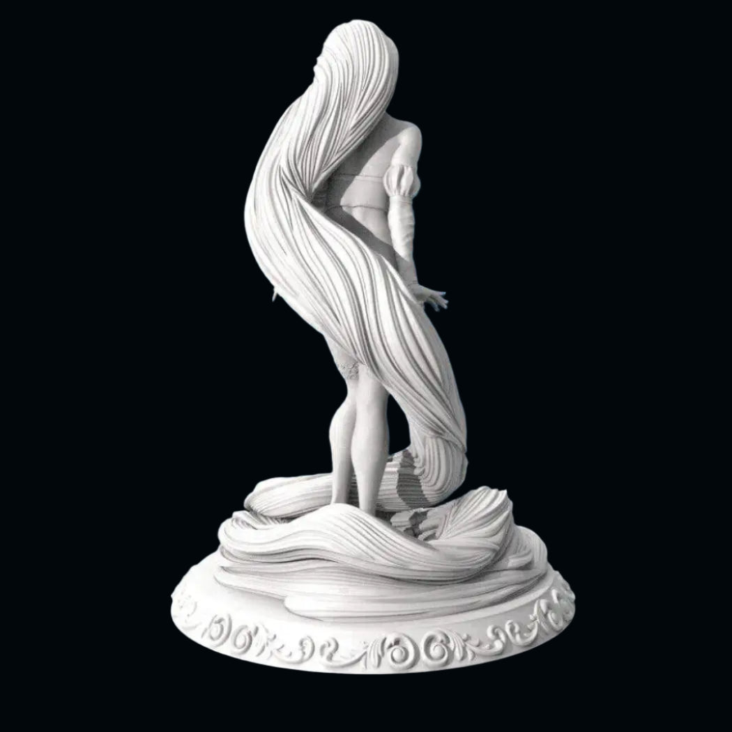 1/18 100mm 3D Print Model Kit Nudes Beautiful Girl Woman Rapunzel Unpainted - Model-Fan-Store