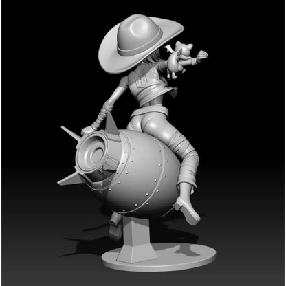 1/18 100mm 3D Print Model Kit Rocket Beautiful Girl Fantasy Unpainted - Model-Fan-Store