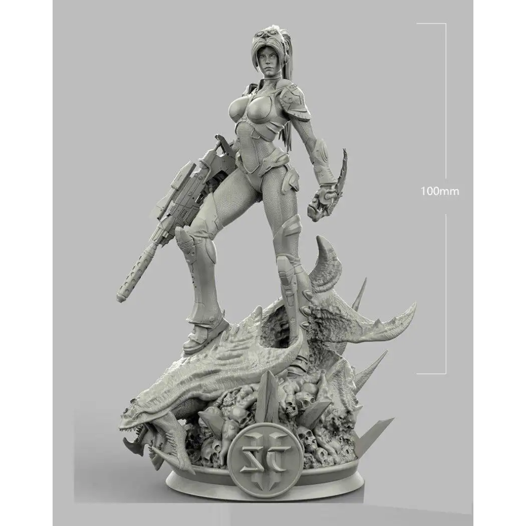 1/18 100mm 3D Print Model Kit Space Beautiful Girl Head Hunter Shooter Unpainted - Model-Fan-Store