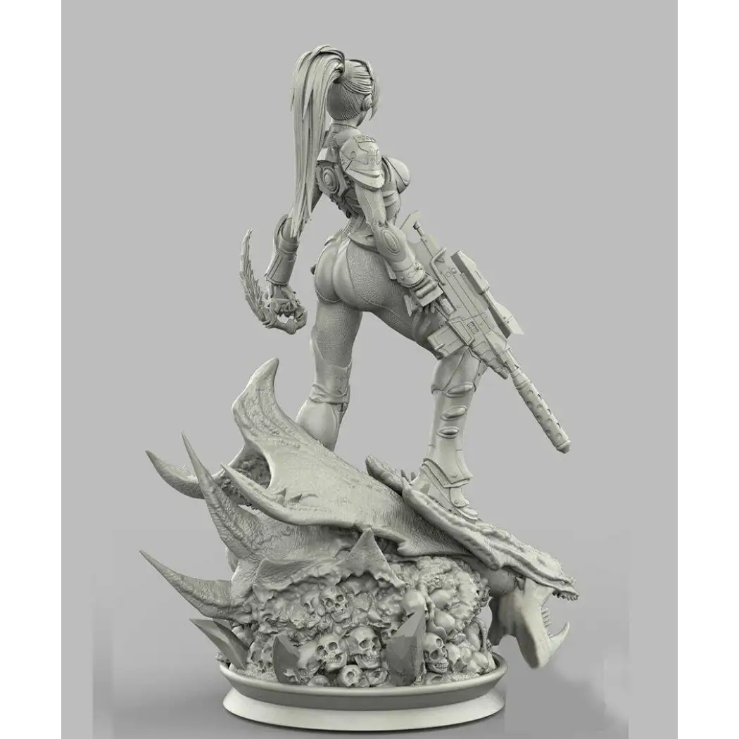 1/18 100mm 3D Print Model Kit Space Beautiful Girl Head Hunter Shooter Unpainted - Model-Fan-Store