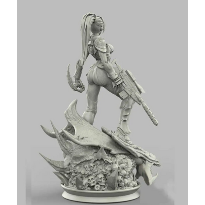 1/18 100mm 3D Print Model Kit Space Beautiful Girl Head Hunter Shooter Unpainted - Model-Fan-Store