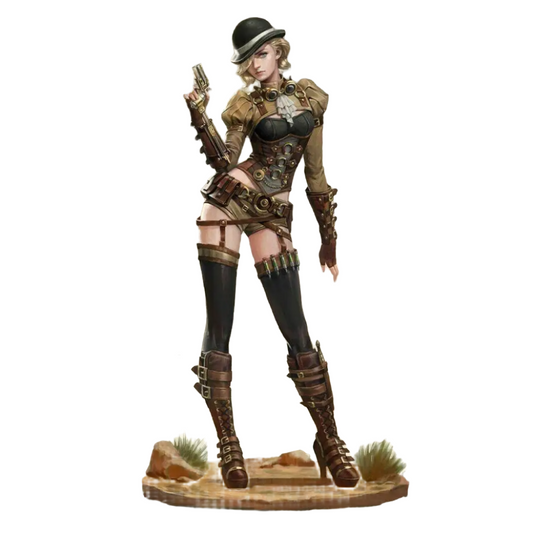 1/18 100mm 3D Print Steampunk Model Kit Beautiful Girl Unpainted