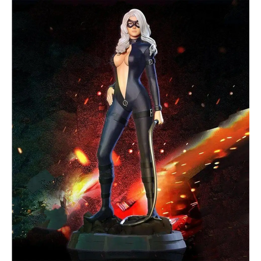 1/18 100mm 3D Print Superhero Model Kit Black Cat Beautiful Girl Unpainted - Model-Fan-Store