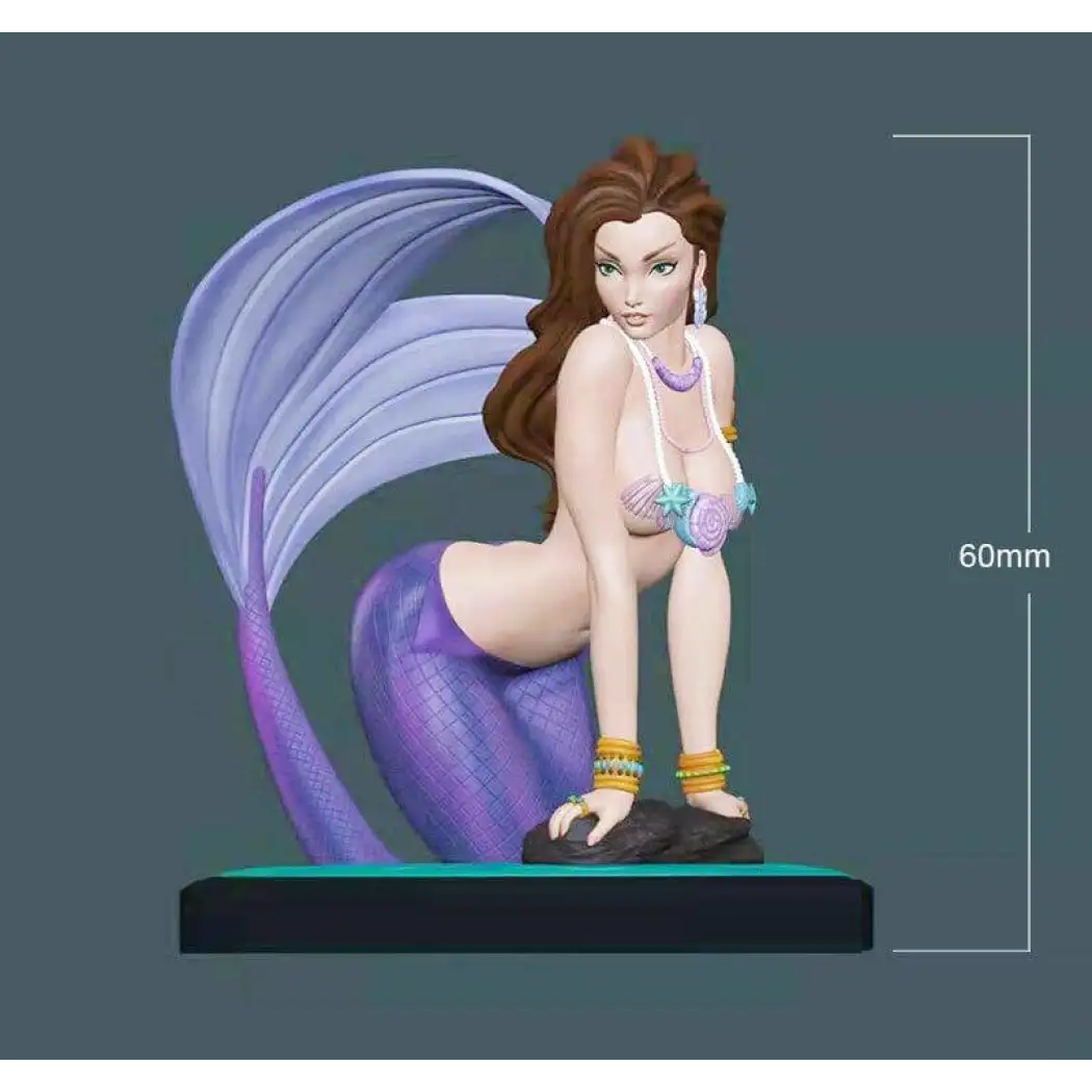 1/18 60mm 3D Print Model Kit Nudes Beautiful Girl Woman Mermaid Unpainted - Model-Fan-Store