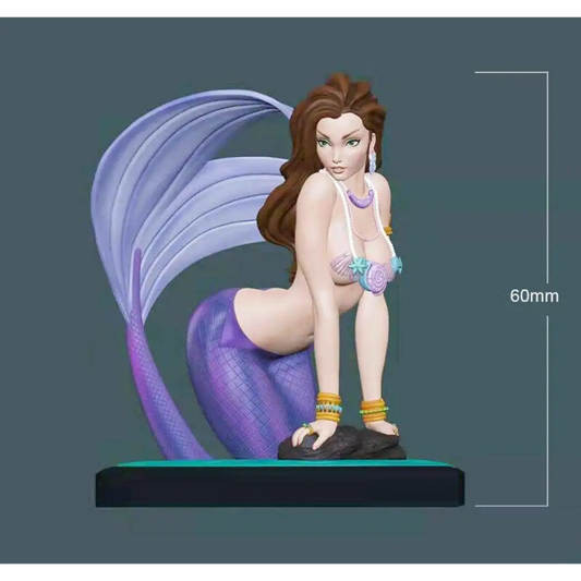 1/18 60mm 3D Print Model Kit Nudes Beautiful Girl Woman Mermaid Unpainted - Model-Fan-Store