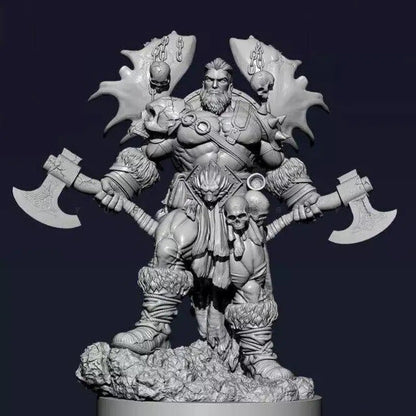 1/18 90mm Resin Model Kit Warrior with Two Axes Barbarian Unpainted - Model-Fan-Store