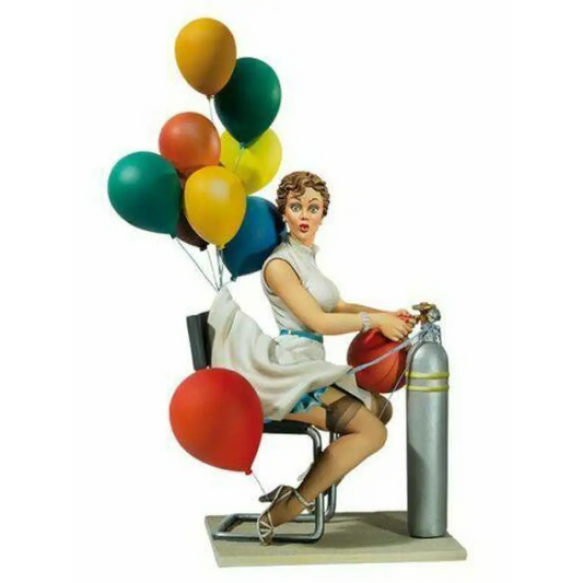 1/20 80mm Resin Model Kit Beautiful Girl WOMAN Naughty Balloon Unpainted - Model-Fan-Store