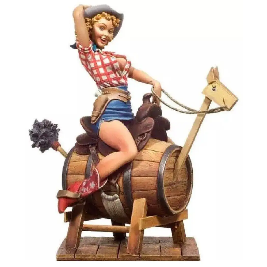 1/20 80mm Resin Model Kit The Western Beautiful Girl Riding a Horse Unpainted - Model-Fan-Store
