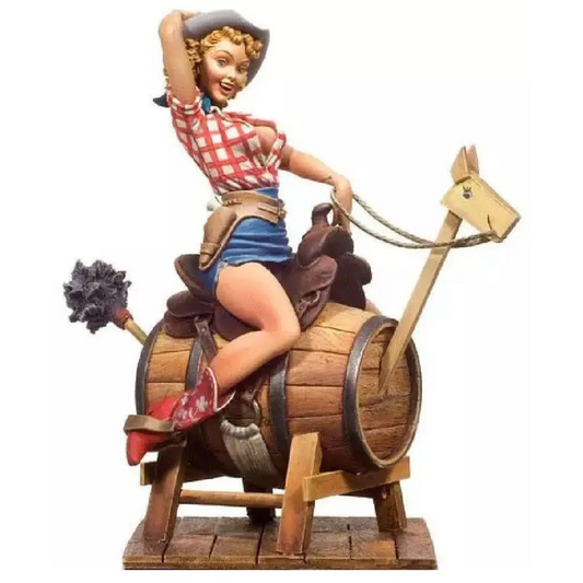 1/20 80mm Resin Model Kit The Western Beautiful Girl Riding a Horse Unpainted - Model-Fan-Store