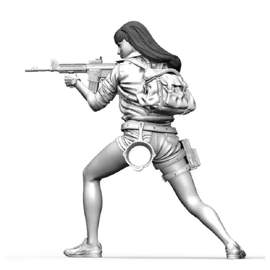 1/20 Resin Model Kit Beautiful Girl Woman Shooter Soldier Unpainted B3 - Model-Fan-Store