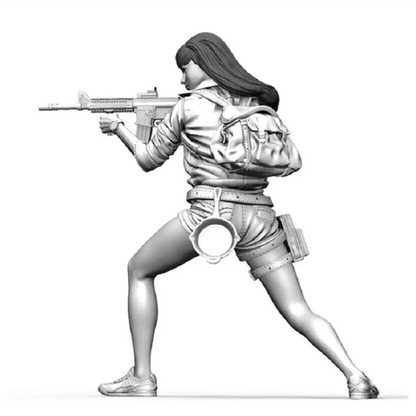 1/20 Resin Model Kit Beautiful Girl Woman Shooter Soldier Unpainted B3 - Model-Fan-Store