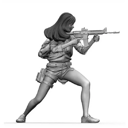 1/20 Resin Model Kit Beautiful Girl Woman Shooter Soldier Unpainted B3 - Model-Fan-Store