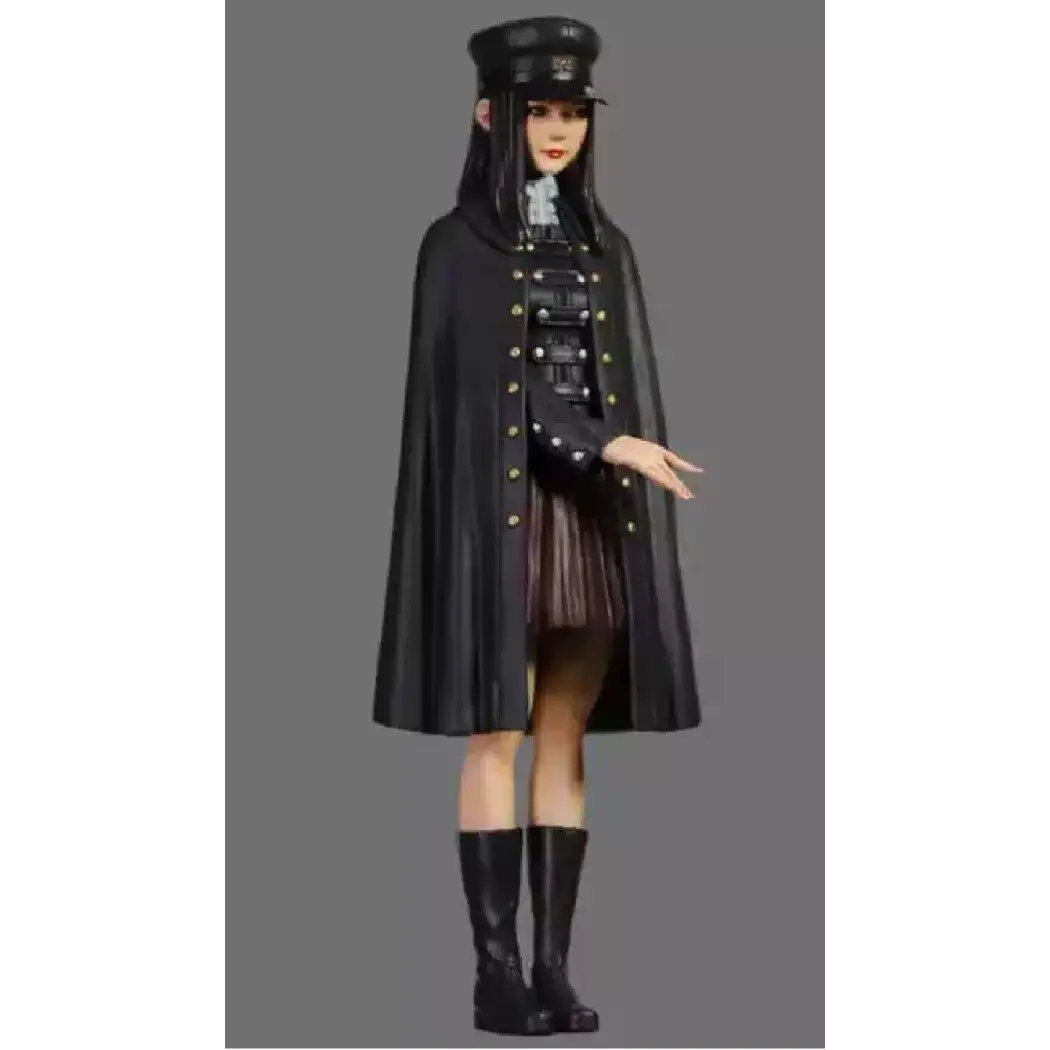 1/22 85mm Resin Model Kit Black Coat Beautiful Girl Winter Unpainted - Model-Fan-Store