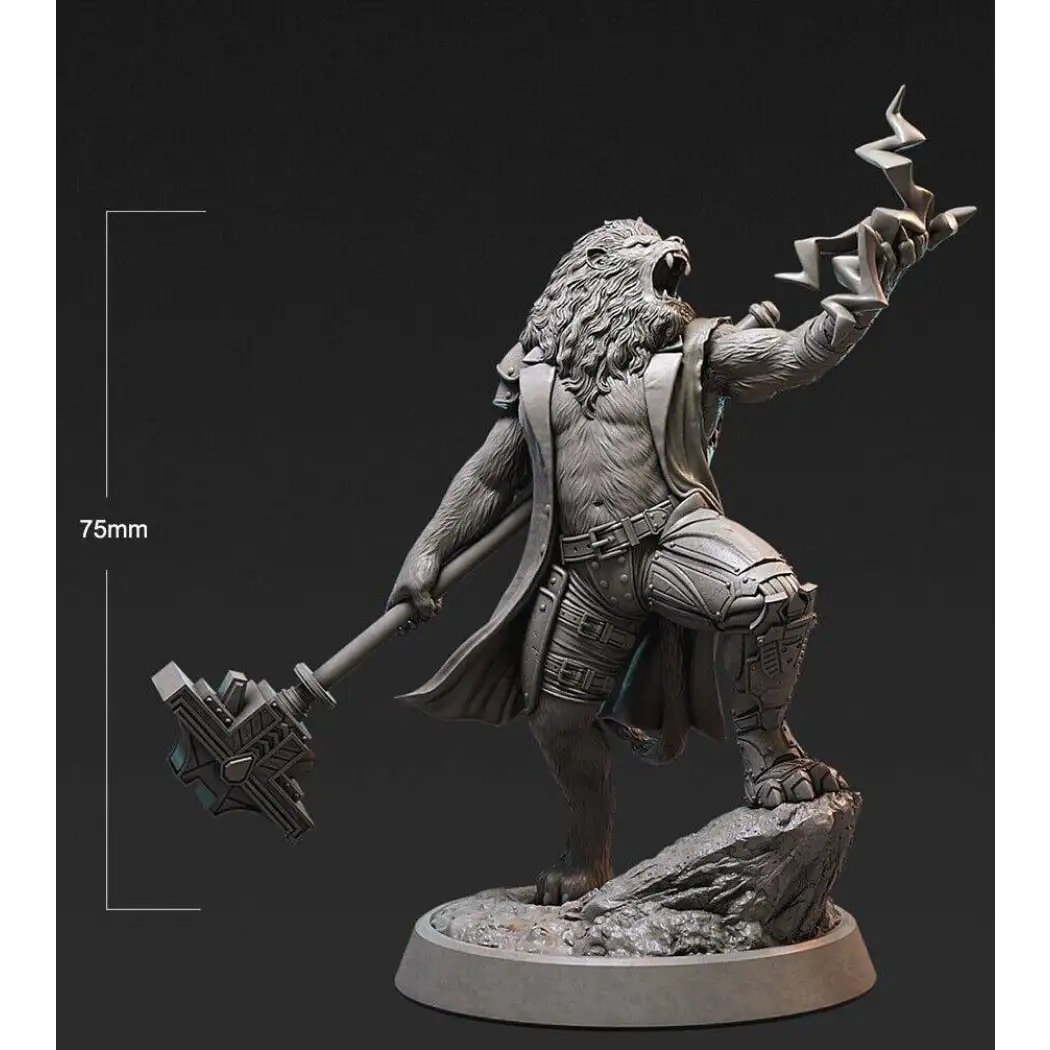 1/24 75mm 3D Print Cyberpunk Model Kit Warrior Lion King Unpainted - Model-Fan-Store